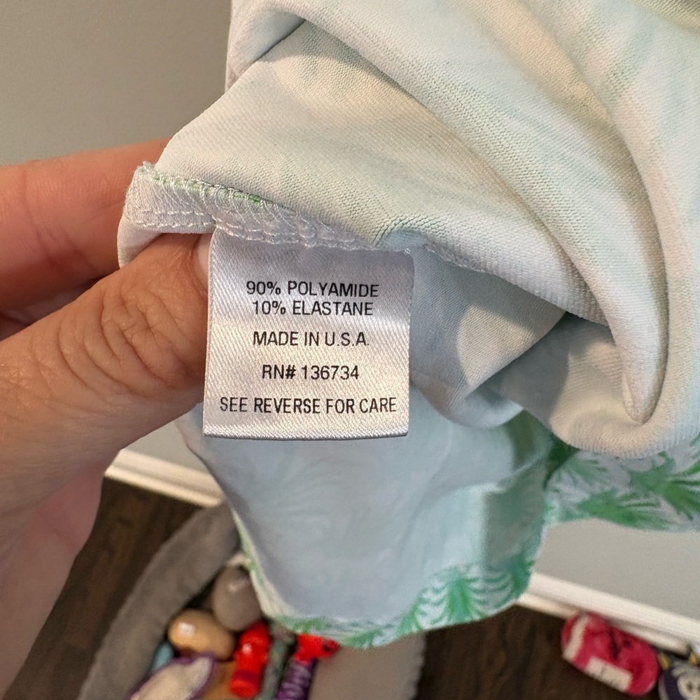 Tuckernuck Persifor Stem Flora Tyler Dress Green and White Palm Print Small - Picture 8 of 8